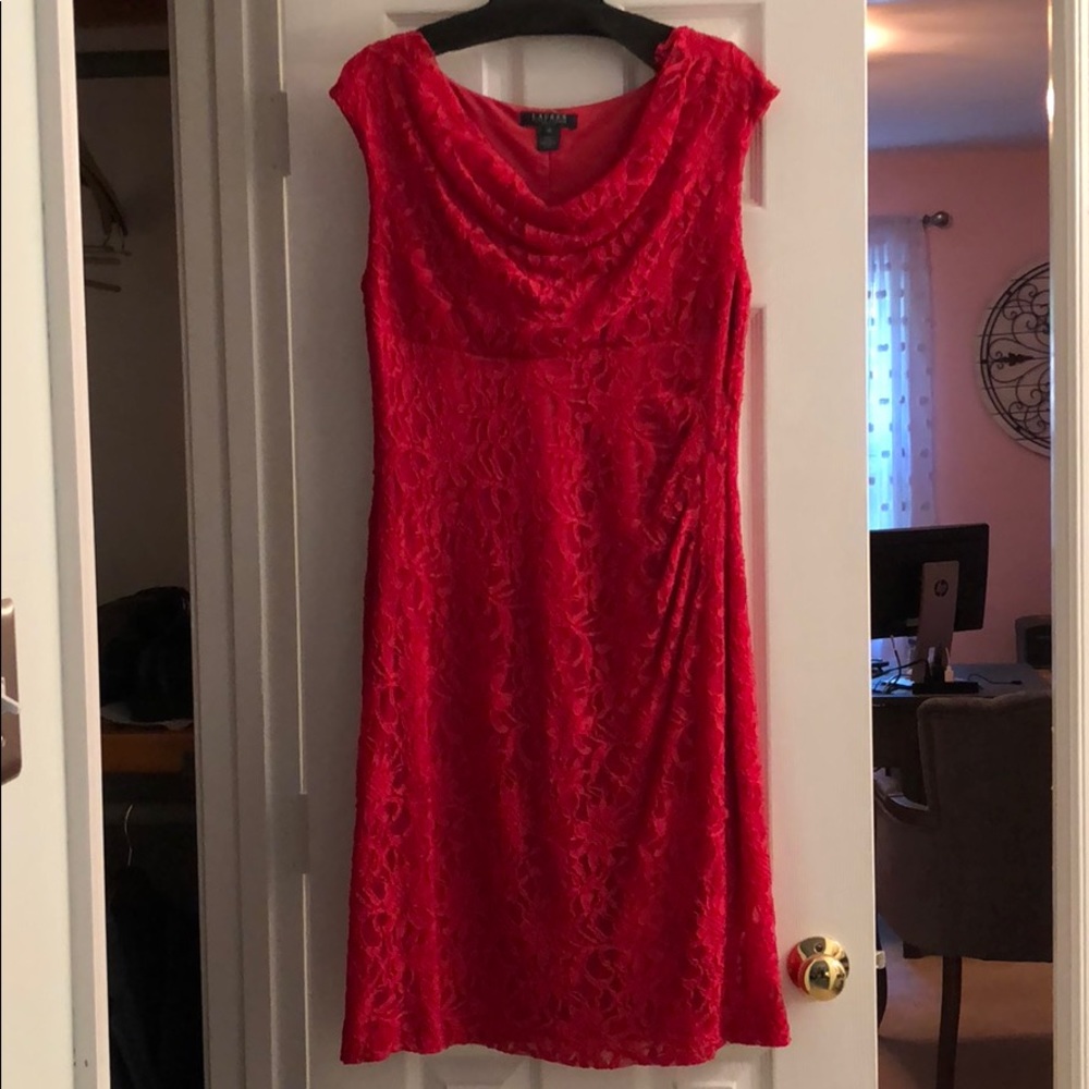 Ralph Lauren Red Lace Dress